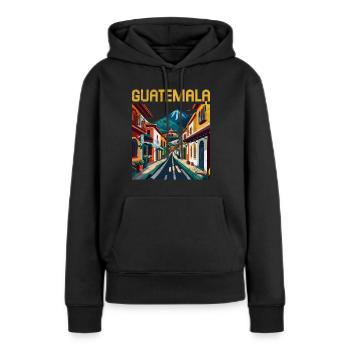 Guatemala - Frauen Premium Bio Hoodie - Schwarz - Vorne - Julia (174cm)