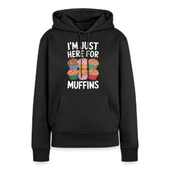 Muffin Disant Muffins Drôle Muffins Cadeau - Sweat à capuche Premium bio Femme - noir - Devant - Julia (174cm)