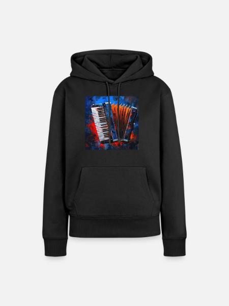 Akkordeon - Frauen Premium Bio Hoodie - Schwarz