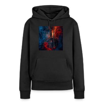 Banjo - Sweat à capuche Premium bio Femme - noir - Devant - Julia (174cm)