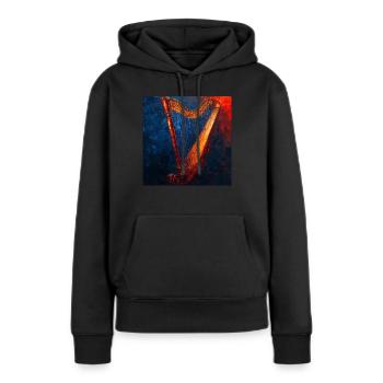Harpe - Sweat à capuche Premium bio Femme - noir - Devant - Julia (174cm)
