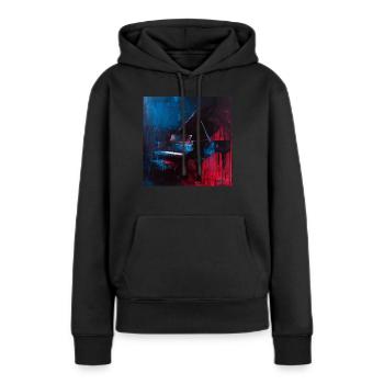 Klavier - Frauen Premium Bio Hoodie - Schwarz - Vorne - Julia (174cm)