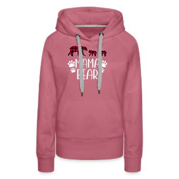 Mama Bear - Frauen Premium Bio Hoodie - Malve - Vorne - Isabella (175cm)