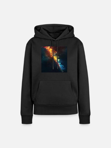 Querflöte - Frauen Premium Bio Hoodie - Schwarz