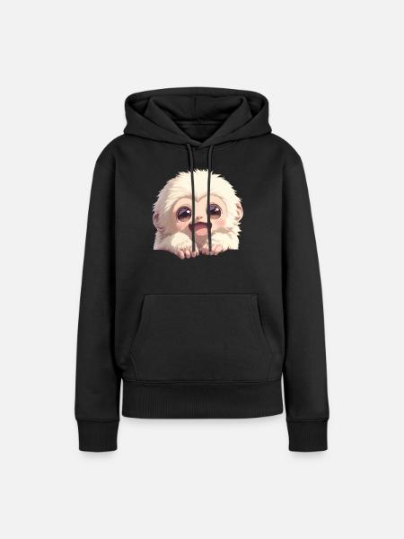 Gibbons Gibbon - Frauen Premium Bio Hoodie - Schwarz