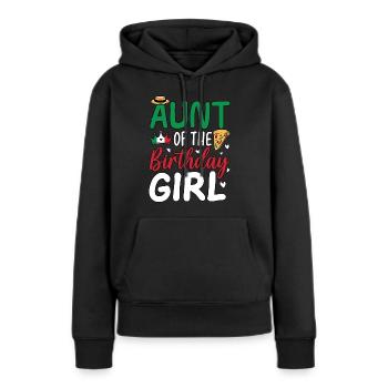 Tante de la fille d’anniversaire - Sweat à capuche Premium bio Femme - noir - Devant - Julia (174cm)