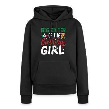 Grande Sœur De La Fille D’anniversaire - Sweat à capuche Premium bio Femme - noir - Devant - Julia (174cm)
