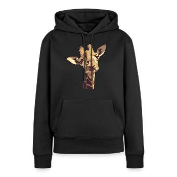 Girafes Girafe - Sweat à capuche Premium bio Femme - noir - Devant - Julia (174cm)