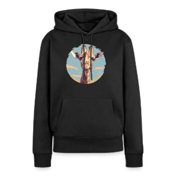 Girafes Girafe - Sweat à capuche Premium bio Femme - noir - Devant - Julia (174cm)