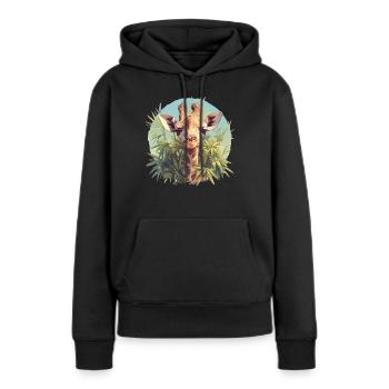 Girafes Girafe - Sweat à capuche Premium bio Femme - noir - Devant - Julia (174cm)