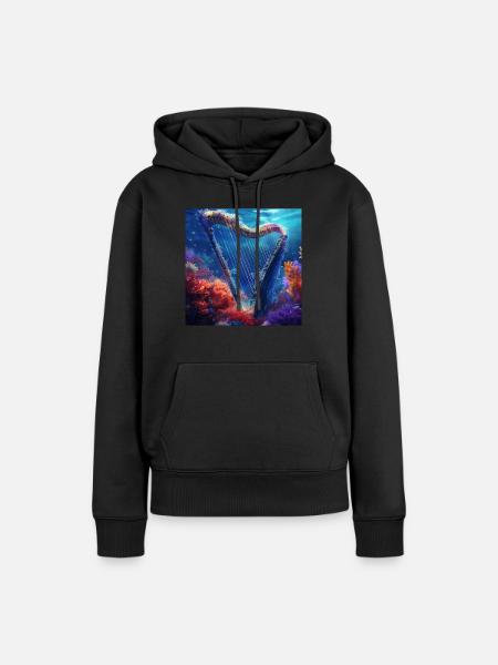 Harfe - Frauen Premium Bio Hoodie - Schwarz