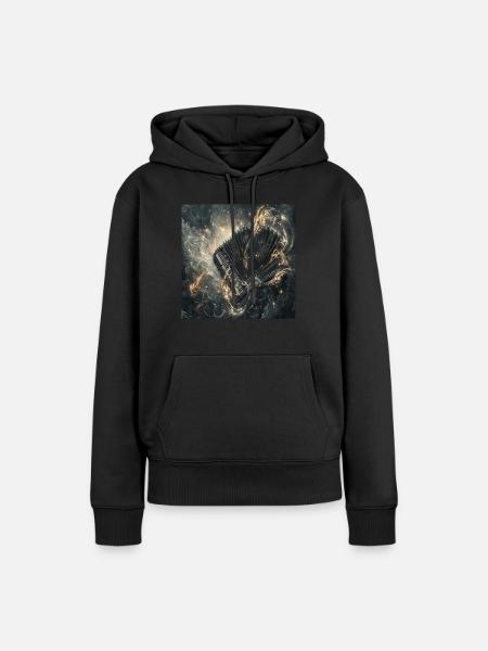 Akkordeon - Frauen Premium Bio Hoodie - Schwarz