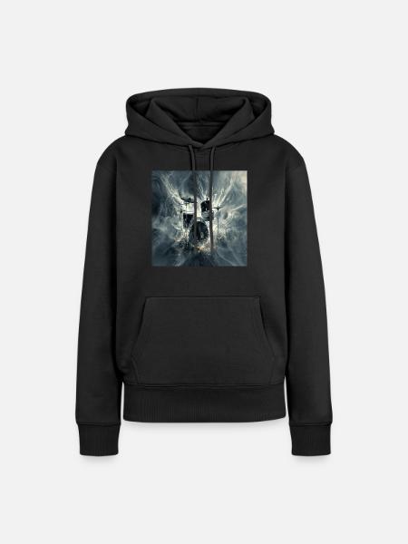 Schlagzeug - Frauen Premium Bio Hoodie - Schwarz
