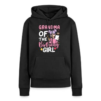 Grand-mère de la fille d’anniversaire - Sweat à capuche Premium bio Femme - noir - Devant - Julia (174cm)