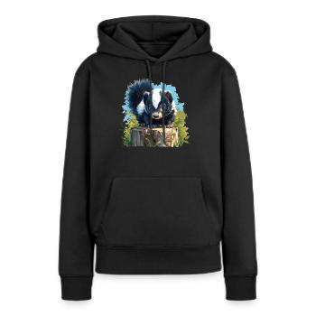Stinktiere Stinktier - Frauen Premium Bio Hoodie - Schwarz - Vorne - Julia (174cm)