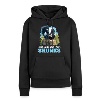 Stinktiere Stinktier - Frauen Premium Bio Hoodie - Schwarz - Vorne - Julia (174cm)