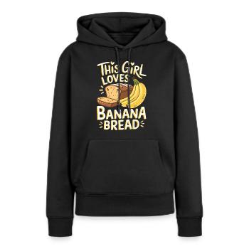 Banana Bread Dire Drôle Banana Bread Cadeau - Sweat à capuche Premium bio Femme - noir - Devant - Julia (174cm)