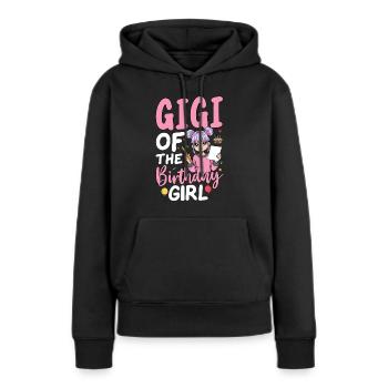 Gigi de la fille d’anniversaire - Sweat à capuche Premium bio Femme - noir - Devant - Julia (174cm)