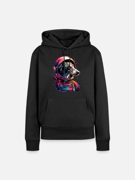 Whippet - Frauen Premium Bio Hoodie - Schwarz