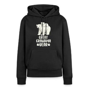 Great Grandma Bear - Women’s Premium Organic Hoodie - black - Front - Julia (174cm)
