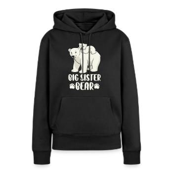 Big Sister Bear - Women’s Premium Organic Hoodie - black - Front - Julia (174cm)