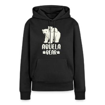Ours Yaya - Sweat à capuche Premium bio Femme - noir - Devant - Julia (174cm)