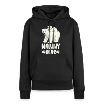 Nounou Ours - Sweat à capuche Premium bio Femme - noir - Devant - Julia (174cm)