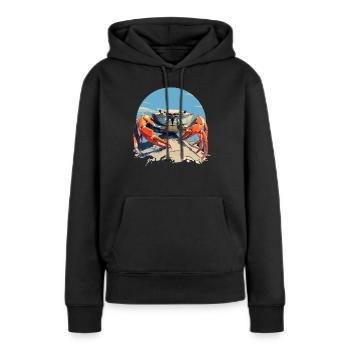 Crabe Crabe - Sweat à capuche Premium bio Femme - noir - Devant - Julia (174cm)