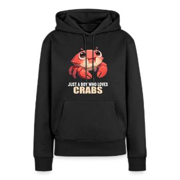 Crabe Crabe - Sweat à capuche Premium bio Femme - noir - Devant - Julia (174cm)