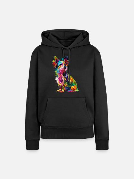 Chinesischer Schopfhund - Frauen Premium Bio Hoodie - Schwarz