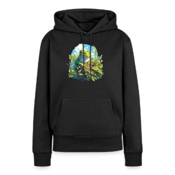 Grenouilles Grenouilles - Sweat à capuche Premium bio Femme - noir - Devant - Julia (174cm)
