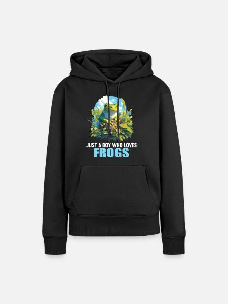 Frosch Frösche - Frauen Premium Bio Hoodie - Schwarz