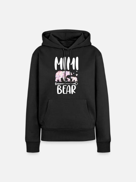 Mimi Bear - Frauen Premium Bio Hoodie - Schwarz