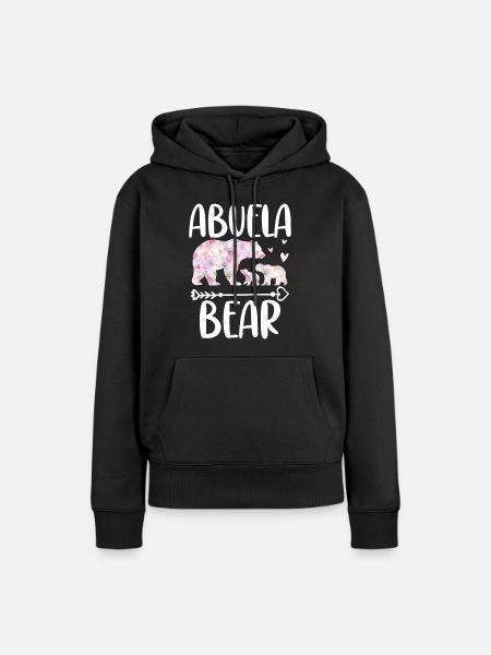 Abuela Bear - Frauen Premium Bio Hoodie - Schwarz