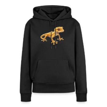 Geckos Geckos - Sweat à capuche Premium bio Femme - noir - Devant - Julia (174cm)