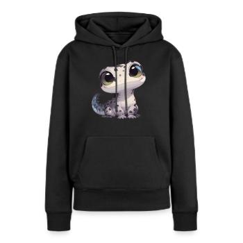 Geckos Geckos - Sweat à capuche Premium bio Femme - noir - Devant - Julia (174cm)