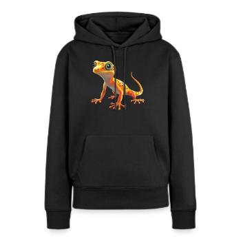 Geckos Geckos - Sweat à capuche Premium bio Femme - noir - Devant - Julia (174cm)