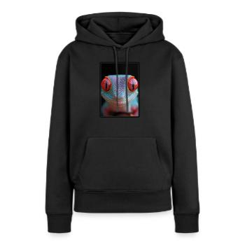 Geckos Geckos - Sweat à capuche Premium bio Femme - noir - Devant - Julia (174cm)
