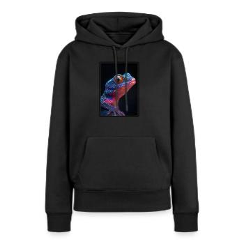 Geckos Geckos - Sweat à capuche Premium bio Femme - noir - Devant - Julia (174cm)