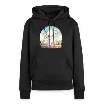 Ziegen Ziege - Frauen Premium Bio Hoodie - Schwarz - Vorne - Julia (174cm)