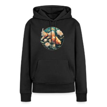 poisson rouge - Sweat à capuche Premium bio Femme - noir - Devant - Julia (174cm)