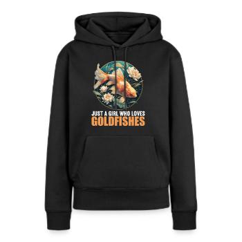 Goldfische Goldfisch - Frauen Premium Bio Hoodie - Schwarz - Vorne - Julia (174cm)