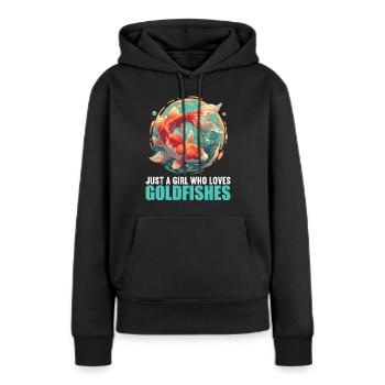 Goldfische Goldfisch - Frauen Premium Bio Hoodie - Schwarz - Vorne - Julia (174cm)