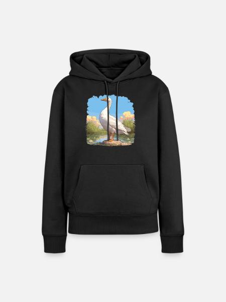 Gänse Gans - Frauen Premium Bio Hoodie - Schwarz