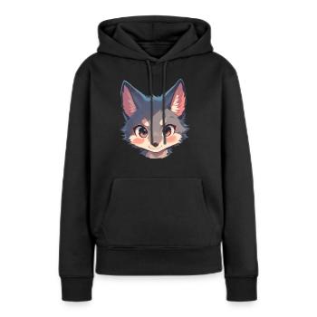 Renards gris Renard gris - Sweat à capuche Premium bio Femme - noir - Devant - Julia (174cm)