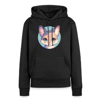 Renards gris Renard gris - Sweat à capuche Premium bio Femme - noir - Devant - Julia (174cm)
