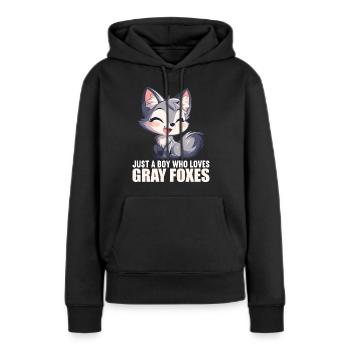 Renards gris Renard gris - Sweat à capuche Premium bio Femme - noir - Devant - Julia (174cm)