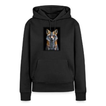 Renards gris Renard gris - Sweat à capuche Premium bio Femme - noir - Devant - Julia (174cm)