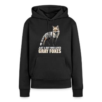 Renards gris Renard gris - Sweat à capuche Premium bio Femme - noir - Devant - Julia (174cm)