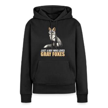 Renards gris Renard gris - Sweat à capuche Premium bio Femme - noir - Devant - Julia (174cm)